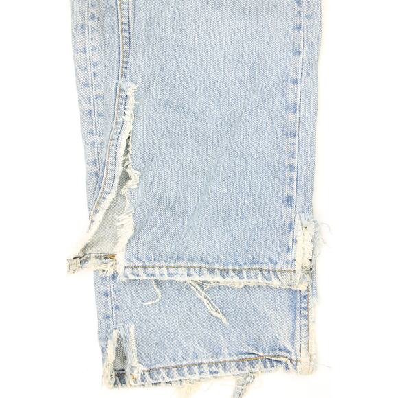 80s Vintage Levi's 501 Distressed Light Wash High Waisted Boho Denim Jeans 31 - Picture 9 of 13